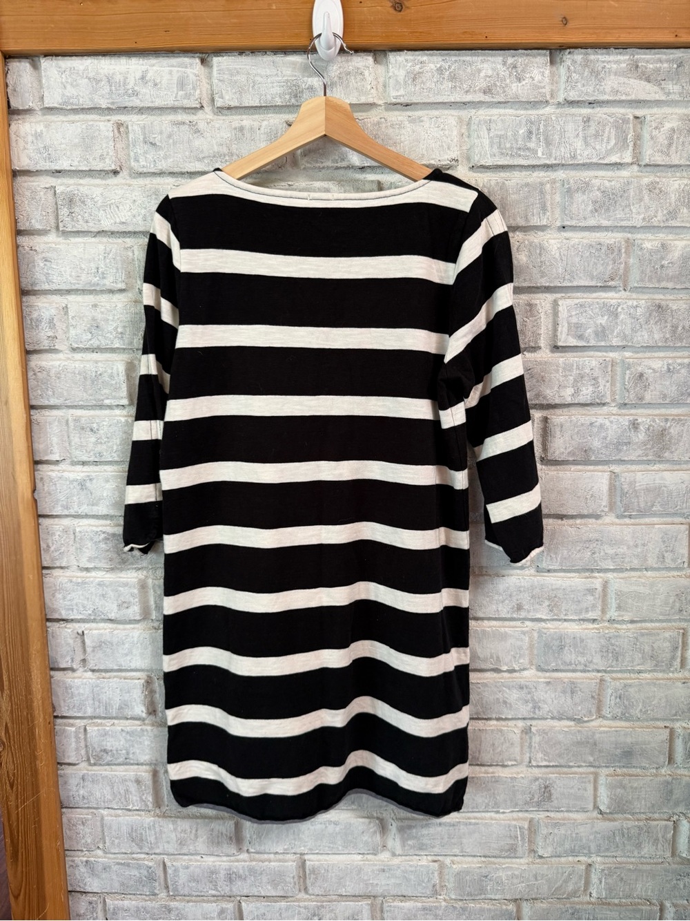 J. Crew Black and White Striped Midi Shift Dress - Picture 4 of 6